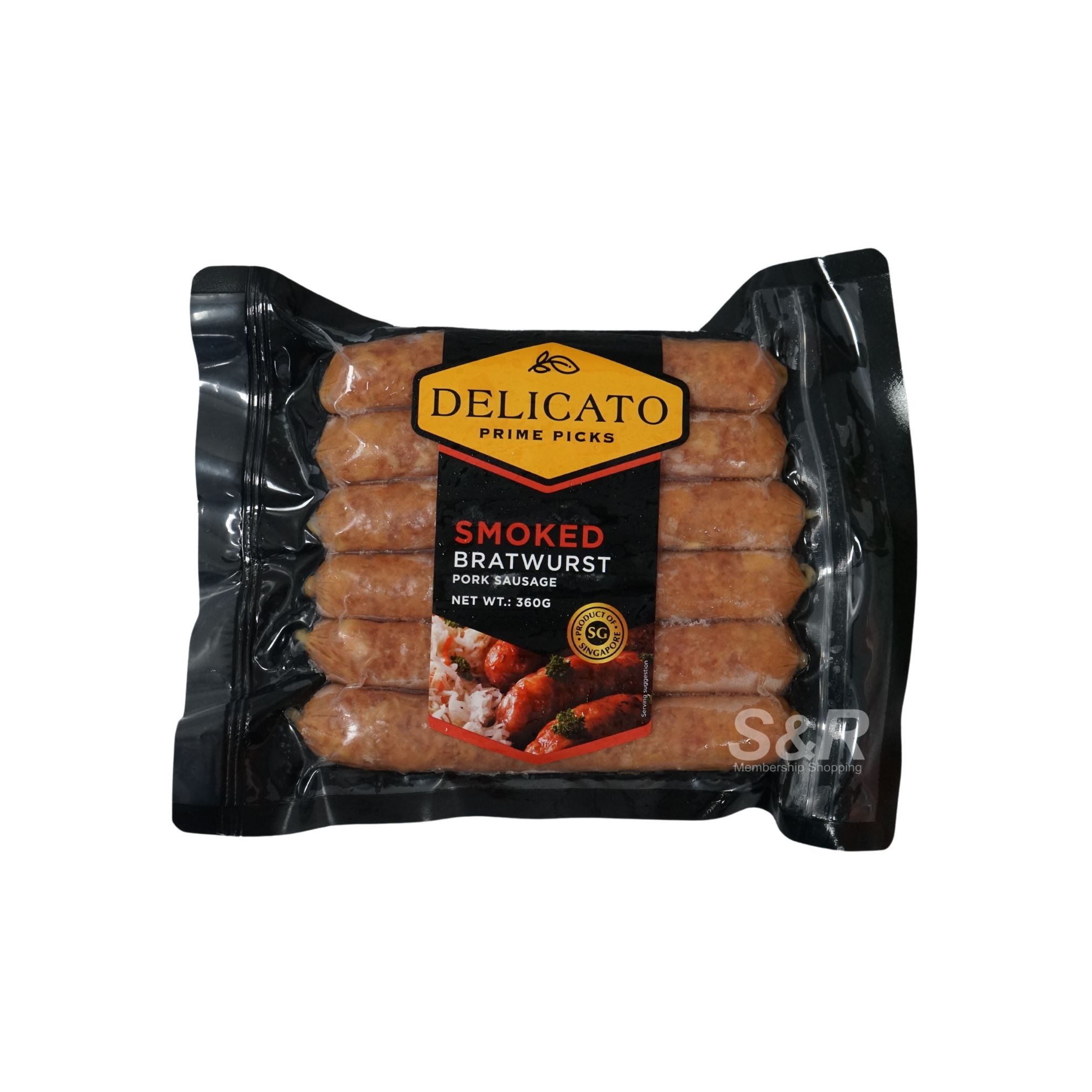 Delicato Smoked Bratwurst Pork Sausage 360g Delicato Smoked Bratwurst Pork Sausage 360g